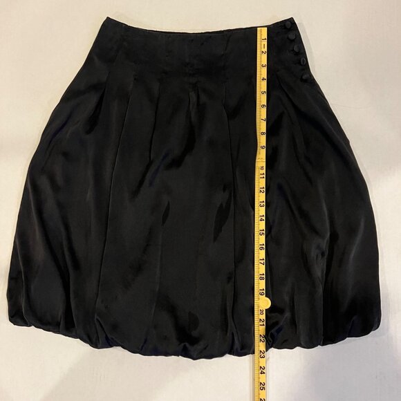 Ectetera Women’s Poof Bubble Hem Skirt Silk Blend Size 4 Black - Picture 8 of 10